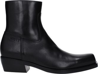 Versace Black Leather Ankle Mens Boots