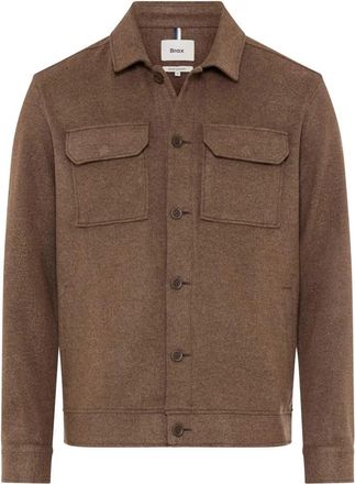 Brax Style Santiago Overshirt - Heren - Zomerjassen - Bruin - 4XL - Wol - Jassen