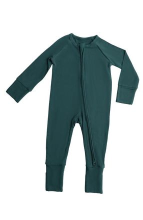 Kindred Bravely Zip Up Baby Pajamas in Evergreen at Nordstrom, Size Newborn
