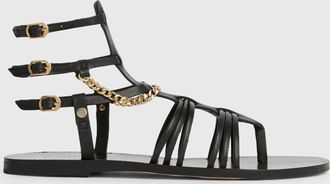 AllSaints Leather Gelda Flat Leather Sandals, Size: UK 4/ US 7/ EU 37