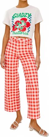 Rails Getty Crop Wide Leg Pant In Tomato Gingham