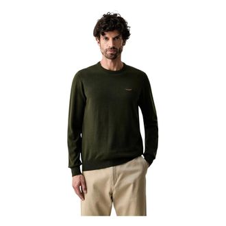 Aeronautica Truien & Vesten, Heren, Groen, S, Wol, Trui met ronde hals