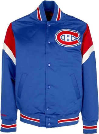 Mitchell & Ness NHL Heavyweight Bomber Jacket Quilted Interior - Heren - Bomber jackets - Blauw - S - Polyester - Jassen