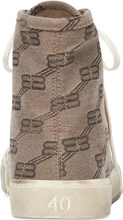Balenciaga Mens Paris Bb Hi-Top Sneaker Brown Textile