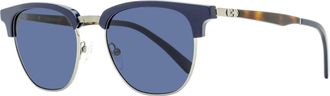 Ferragamo Ferragamo Mens Square Brow Line Sunglasses SF307S 414 Navy/Havana 53mm