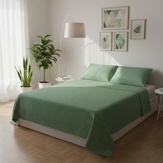 KASANOVA Parure letto matrimoniale quadretti verdi Young