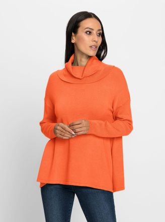 Heine Rollkragenpullover HEINE Pullover, Damen, Gr. 36, orange, 80% Viskose, 20% Polyamid, unifarben, Pullover Rollkragenpullover