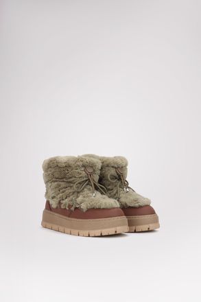 Pajar Womens Cyra Snow Boots Taupe/Dark Brown - Size UK 7