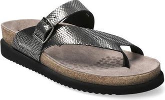 Mephisto Helen Toe Loop Sandal in Grey Havana at Nordstrom, Size 10