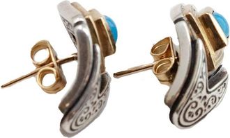Konstantino Sleeping Beauty Turquoise Earring In Gold