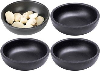 OEM Platos Para Salsa De Soja (4 Unidades), Platos Para Sushi De Wasabi, Cuencos Negros Para Salsas, Platos Para Especias, Vajilla