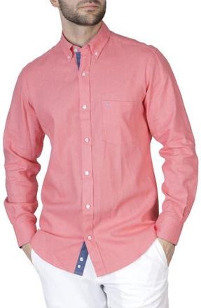 Tailorbyrd Linen Blend Shirt in Coral at Nordstrom Rack, Size Medium