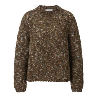 Rich & Royal 2609 Multi Sweater - Dames - Ronde hals truien - Groen - XL - Wol - Truien & Vesten