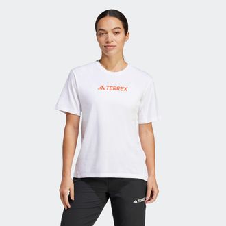 ADIDAS TERREX Funktionsshirt ADIDAS TERREX W TX LOGO TEE, Damen, Gr. XL, weiss (wei&szlig;), Obermaterial: 100% Baumwolle, normal, Rundhals, Shirts Funktionsshirt