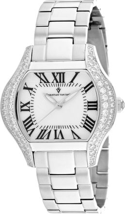 Christian Van Sant Womens Bianca White Square 34mm