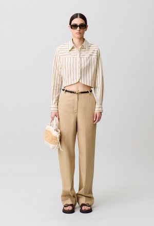 Claudie Pierlot Chemise ray&eacute;e &agrave; coupe courte