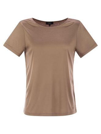 Fay Jersey T -Shirt mit Boot Ausschnitt