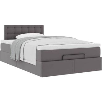 vidaXL Vidaxl - Estructura Cama Otomana Colch&oacute;n Cuero Sint&eacute;tico Gris 120x200cm
