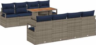 vidaXL Conjunto De Sof&aacute;s De Jard&iacute;n 9 Uds. 8-n&uacute;mero De Plazas Vidaxl