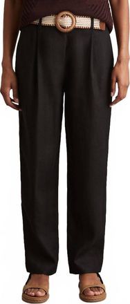 Reiss Beau Belted Tapered Trousers In Black