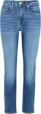 7 For All Mankind Relaxed Skinny Blue Cotton Jeans