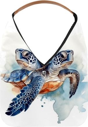Generic Sea Turtle Reusable Lightweight Grocery Bags - Foldable Into Compact Pouch, Washable & Sturdy, Multipurpose for Shopping and Travel