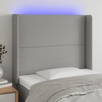 vidaXL Cabecero Con Led De Tela Gris Claro 103x16x118/128 Cm Vidaxl