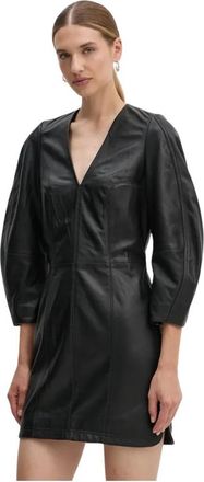 Zadig&Voltaire Leren Minijurk - Dames - Korte kleedjes - Zwart - M - Kleedjes