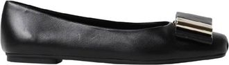 Ferragamo Ferragamo Double Bow Leather Ballet Flats