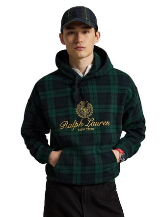 Polo Ralph Lauren Plaid Cotton-Blend Sweatshirt - Green