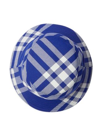 Burberry Check Pattern Bucket Hat - Blue