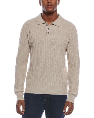 Kier + J Ribbed Wool & Cashmere-Blend Polo Sweater