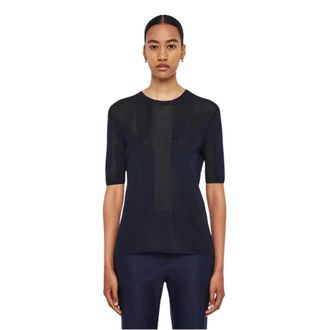 Joseph Crisp Rayon Top - Dames - Ronde hals truien - Blauw - S - Rayon - Truien & Vesten