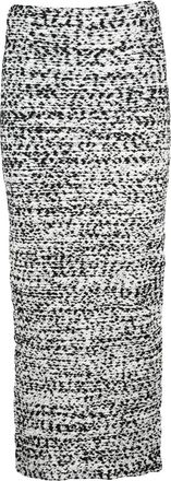 Alberta Ferretti Long Boucl&eacute; Skirt With Textured Fabric And Back Slit
