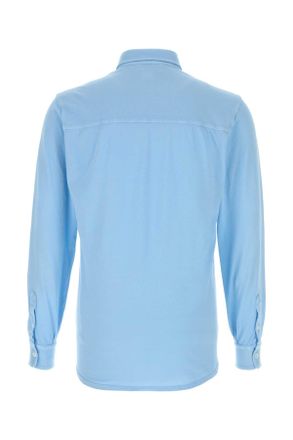 Fedeli Mens Light-Blue Piquet Shirt Azzurro Exterior: Cotton Camicie