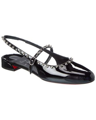 Christian Louboutin Sweet Janispikes Patent Slingback Flat