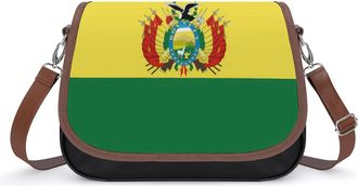Generic Bandera De Bolivia Small Womens Crossbody Bags Shoulder Handbag with Adjustable Strap for Travel