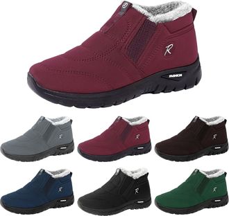 Generic Winter Snow Boots for Women Fur Lined Warm Slip On Ankle Booties Outdoor Fashion Comfortable Wide Fit Non Slip Walking Boots Lightweight Thermal Short