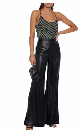 Alexander Wang Striped Crinkled-Satin Camisole In Black