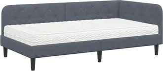 vidaXL Estructura De Cama En Esquina Gris Oscuro 100 X 200 Cm Vidaxl