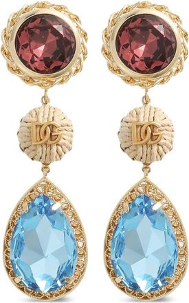 Dolce & Gabbana drop earrings - women - Brass/Viscose/glass - One Size - Gold