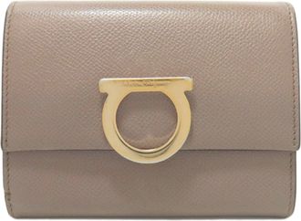Ferragamo Gancini Leather Wallet (Bi-Fold) (Pre-Owned)
