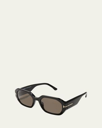 Tom Ford Veronique Geo Rectangle Acetate Sunglasses