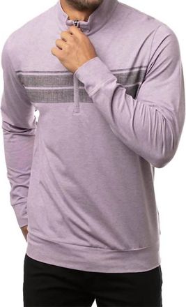Travis Mathew Fleeced 1/4 Zip Top In Heather Arctic Dusk