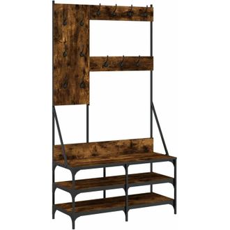 vidaXL Perchero con zapatero roble ahumado 100x40x184 cm vidaXL
