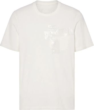 Maison Margiela White Sheer Tape Detail Cotton T-Shirt