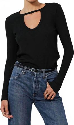 bobi Front Keyhole Tee In Black