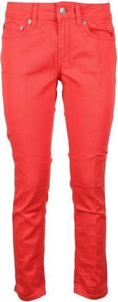 Dondup Stretchy Katoenmix Jeans - Dames - Slim Fit Jeans - Rood - W30 - Katoen - Jeans