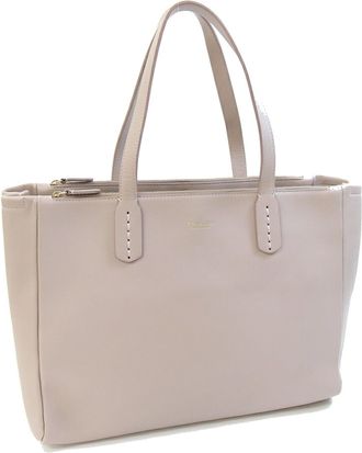 Bulgari Beige Light Pink Leather Tote Bag (Pre-Owned)