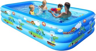 OEM Piscina Hinchable Con Estampado De Dibujos Animados, Piscina De 3 Anillos, Piscina Interior Y Exterior, 150 &times; 105 &times; 55 Cm